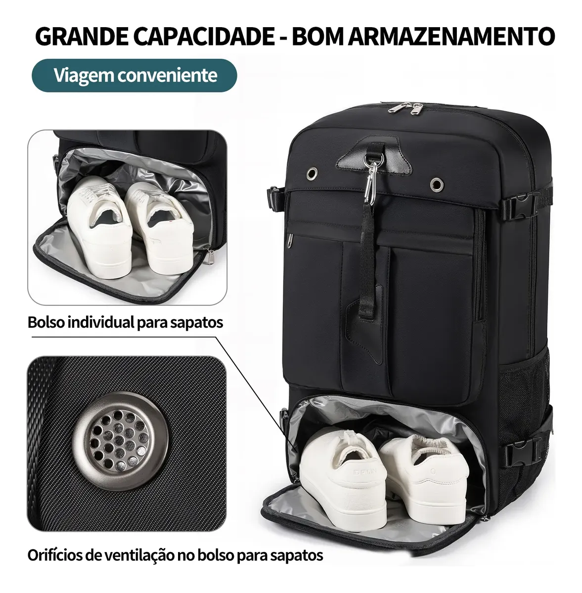 Mochila Voykr 60L com Carregador - detalhes e especificações