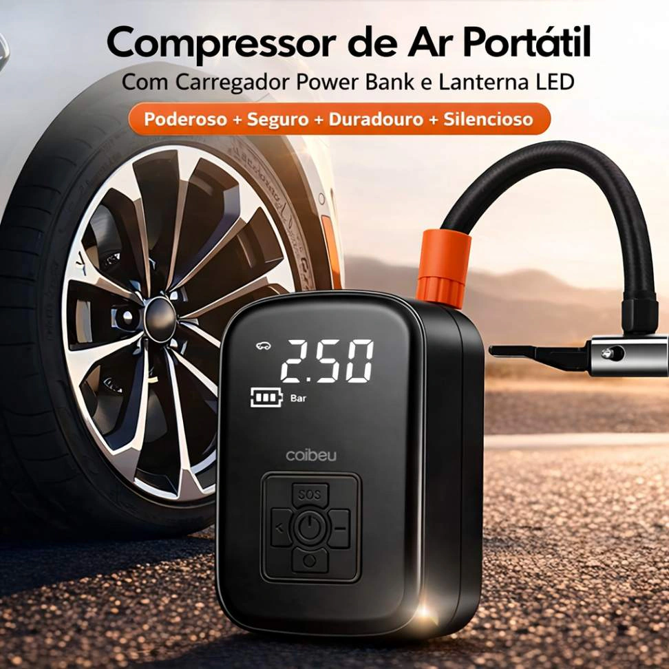 Compressor de Ar Portátil 3 em 1 - imagem principal