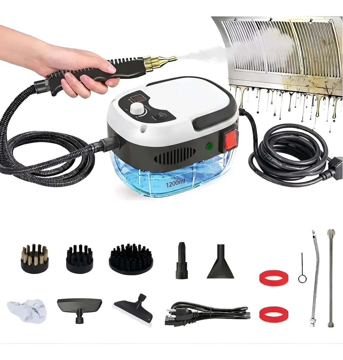 Lavadora a Vapor 2500W - imagem principal com acessórios