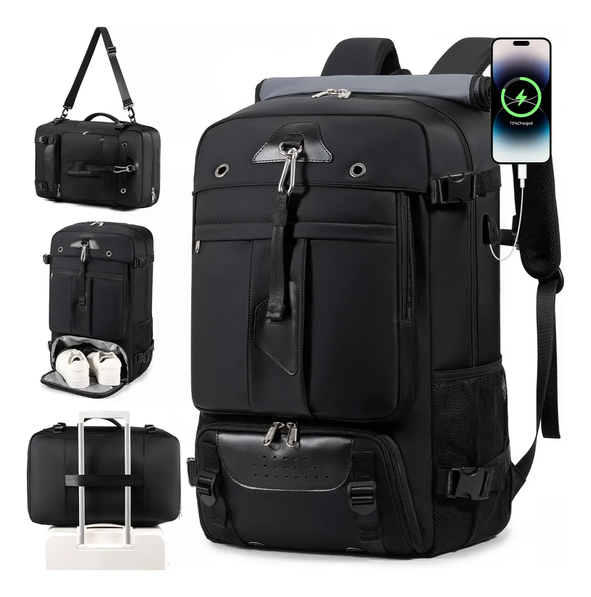 Mochila Voykr 60L com Carregador - Preto